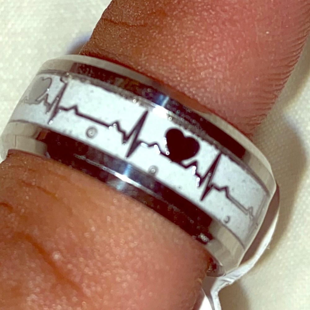 Silver Heartbeat Ring